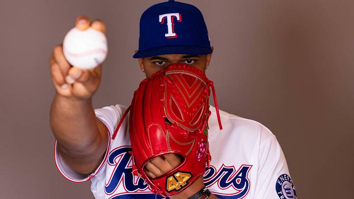 Feb 17, 2026; Surprise, AZ, USA; Texas Rangers pitcher Winston Santos during media day at Surprise Sports Complex. Mandatory Credit: Arianna Grainey-Imagn Images Feb 17, 2026; Surprise, AZ, USA; Texas Rangers pitcher Winston Santos during media day at Surprise Sports Complex. Mandatory Credit: Arianna Grainey-Imagn Images