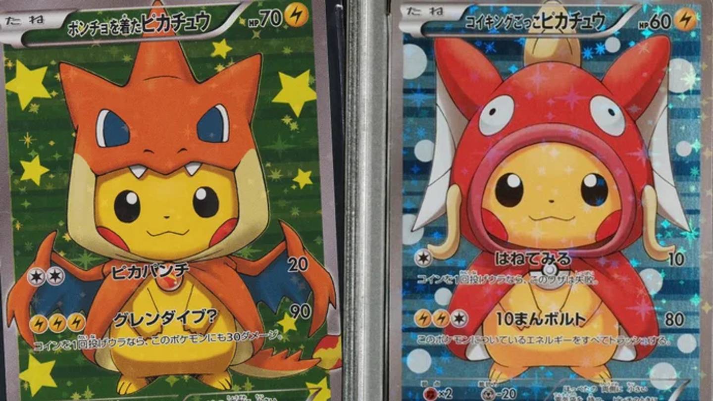 pokemon card pikachu cosplay Poncho Mega Charizard X Credit Card Skin The Poncho Pikachu Promo Cards