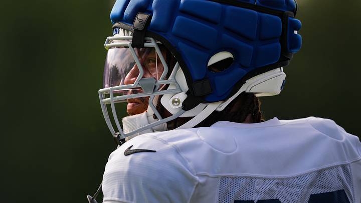 Indianapolis Colts running back Jonathan Taylor (28) walks on the field Monday, Aug. 3, 2026, during practice at Colts Camp at Grand Park in Westfield. Indianapolis Colts running back Jonathan Taylor (28) walks on the field Monday, Aug. 3, 2026, during practice at Colts Camp at Grand Park in Westfield.