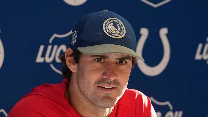 Indianapolis Colts quarterback Daniel Jones at a press conference