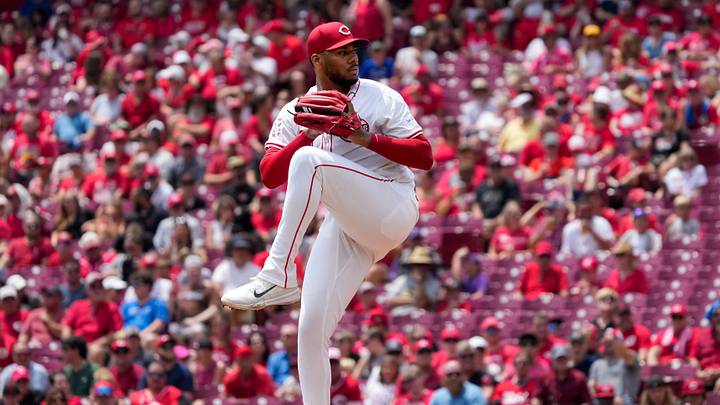 Cincinnati Reds pitcher Hunter Greene (21) delivers a pitch in the first inning of the MLB National League game between the Cincinnati Reds and the Colorado Rockies at Great American Ball Park in downtown Cincinnati on Thursday, July 11, 2024. The Reds led 3-0 after three innings. Cincinnati Reds pitcher Hunter Greene (21) delivers a pitch in the first inning of the MLB National League game between the Cincinnati Reds and the Colorado Rockies at Great American Ball Park in downtown Cincinnati on Thursday, July 11, 2024. The Reds led 3-0 after three innings.