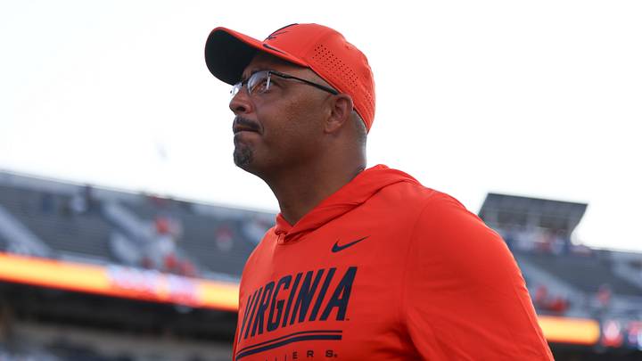 Aug 29, 2026; Charlottesville, Virginia, USA; Virginia Cavaliers head coach Tony Elliott exits the field following the game against the North Carolina State Wolfpack at Scott Stadium. Mandatory Credit: Greg Atkins-Imagn Images Aug 29, 2026; Charlottesville, Virginia, USA; Virginia Cavaliers head coach Tony Elliott exits the field following the game against the North Carolina State Wolfpack at Scott Stadium. Mandatory Credit: Greg Atkins-Imagn Images