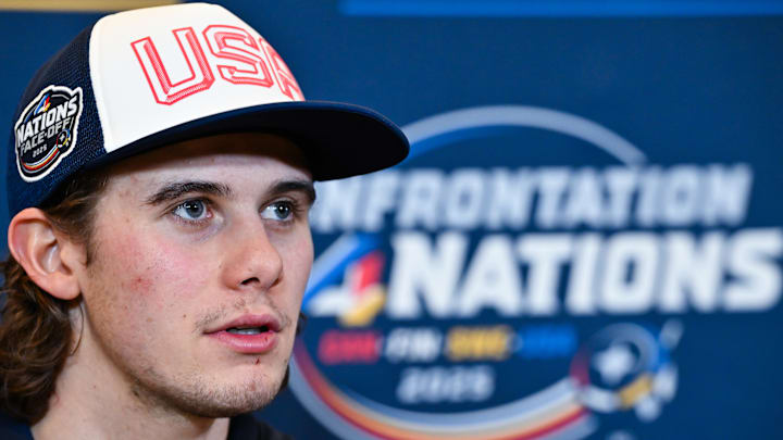 Jack Hughes at 4 Nations media day 