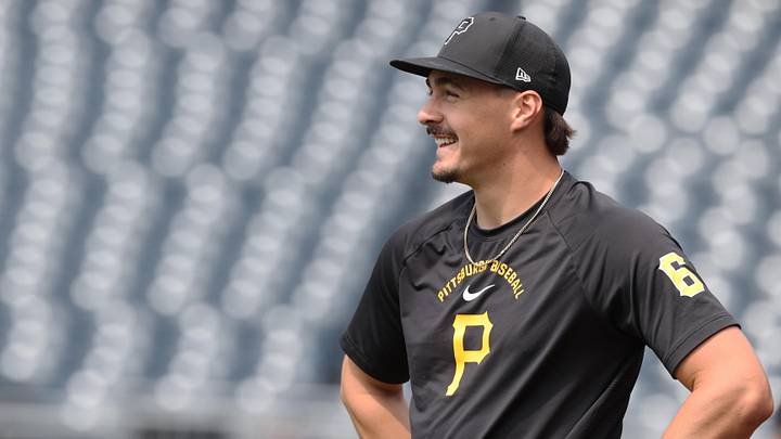 Jun 25, 2026; Pittsburgh, Pennsylvania, USA;  Pittsburgh Pirates shortstop Konnor Griffin (6) looks on before the game against the Seattle Mariners at PNC Park. Mandatory Credit: Charles LeClaire-Imagn Images