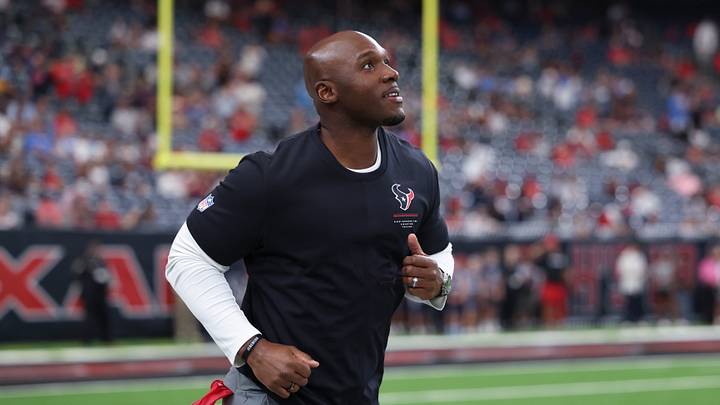 Aug 13, 2026; Houston, Texas, USA; Houston Texans head coach DeMeco Ryans jogs onto the field before the game against the Los Angeles Chargers at Reliant Stadium. Mandatory Credit: Troy Taormina-Imagn Images Aug 13, 2026; Houston, Texas, USA; Houston Texans head coach DeMeco Ryans jogs onto the field before the game against the Los Angeles Chargers at Reliant Stadium. Mandatory Credit: Troy Taormina-Imagn Images