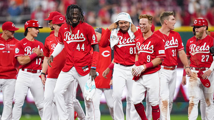 Cincinnati Reds celebrate a victory.