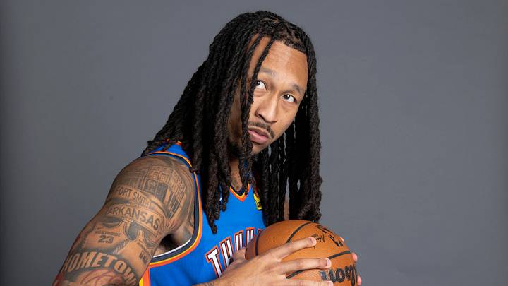 Sep 28, 2026; Oklahoma City, OK, USA; Oklahoma City Thunder forward Jaylin Williams (6) poses for a photo during Oklahoma City Thunder Media Day at Paycom Center. Mandatory Credit: Alonzo Adams-Imagn Images Sep 28, 2026; Oklahoma City, OK, USA; Oklahoma City Thunder forward Jaylin Williams (6) poses for a photo during Oklahoma City Thunder Media Day at Paycom Center. Mandatory Credit: Alonzo Adams-Imagn Images