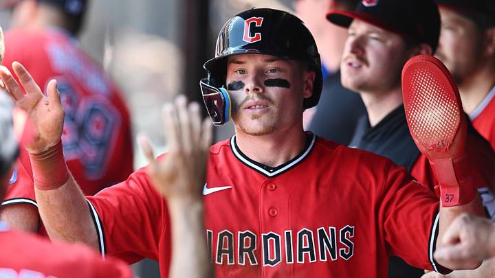 Jun 10, 2026; Cleveland, Ohio, USA; Cleveland Guardians second baseman Travis Bazzana (37) celebrates after scoring during the fourth inning against the New York Yankees at Progressive Field. Mandatory Credit: Ken Blaze-Imagn Images Jun 10, 2026; Cleveland, Ohio, USA; Cleveland Guardians second baseman Travis Bazzana (37) celebrates after scoring during the fourth inning against the New York Yankees at Progressive Field. Mandatory Credit: Ken Blaze-Imagn Images