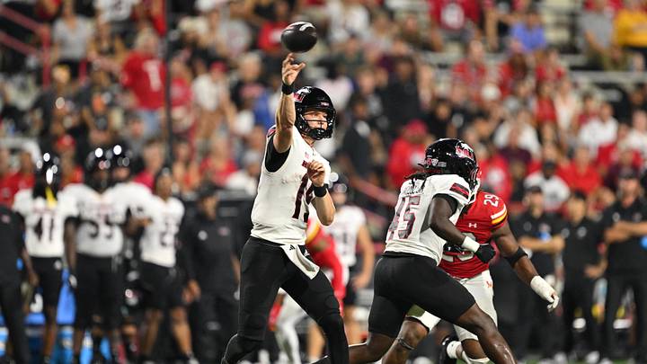 Northern Illinois Huskies quarterback Josh Holst in action against the Maryland Terrapins at SECU Stadium.