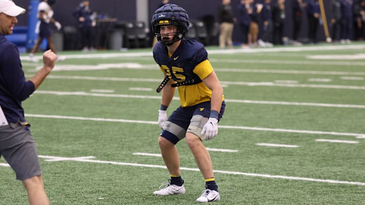 West Virginia redshirt junior linebacker Reid Carrico. 