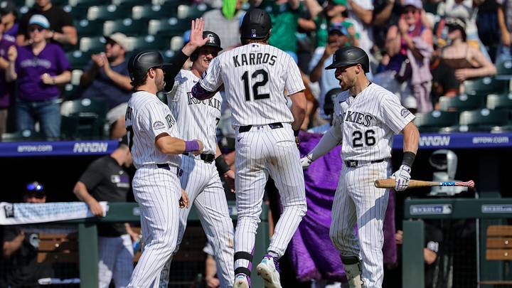 Colorado Rockies third baseman Kyle Karros (12). 