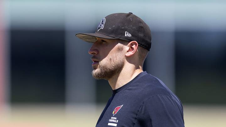 May 8, 2026; Tempe, AZ, USA; Arizona Cardinals defensive coordinator Nick Rallis during rookie minicamp at Dignity Health Arizona Cardinals Training Center. Mandatory Credit: Mark J. Rebilas-Imagn Images