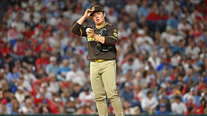 Jun 2, 2026; Philadelphia, Pennsylvania, USA; San Diego Padres pitcher Yuki Matsui (1) against the Philadelphia Phillies during the seventh inning at Citizens Bank Park. Mandatory Credit: Eric Hartline-Imagn Images Jun 2, 2026; Philadelphia, Pennsylvania, USA; San Diego Padres pitcher Yuki Matsui (1) against the Philadelphia Phillies during the seventh inning at Citizens Bank Park. Mandatory Credit: Eric Hartline-Imagn Images