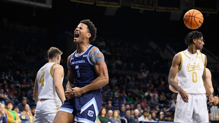 Former Citadel Bulldogs and Charleston Cougars guard AJ Smith (1) has received interest from the Utah Runnin' Utes since entering the transfer portal.