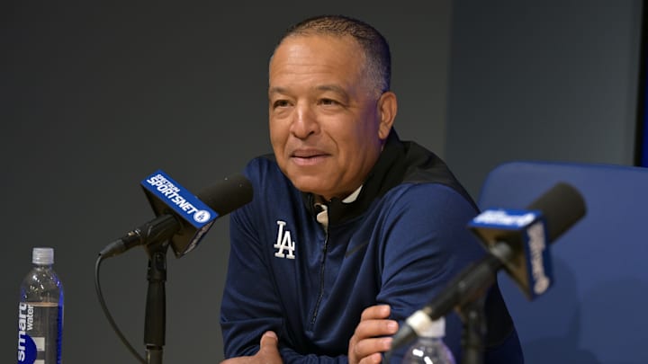 Jan 21, 2026; Los Angeles, CA, USA; Los Angeles Dodgers manager Dave Roberts (30) answers questions during a news conference at Dodger Stadium. Mandatory Credit: Jayne Kamin-Oncea-Imagn Images Jan 21, 2026; Los Angeles, CA, USA; Los Angeles Dodgers manager Dave Roberts (30) answers questions during a news conference at Dodger Stadium. Mandatory Credit: Jayne Kamin-Oncea-Imagn Images