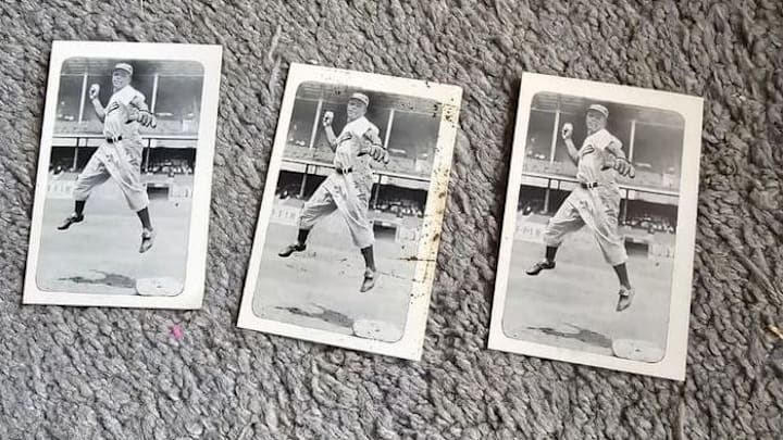 3 1947 Bond Bread Jackie Robinson baseball cards found in a $75 trunk