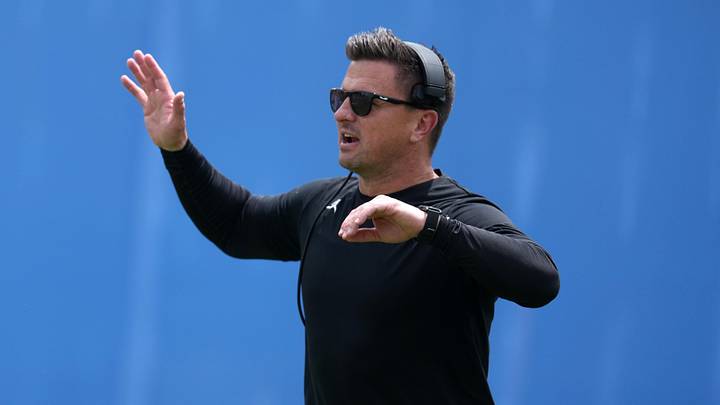 May 2, 2026; Pasadena, CA, USA; UCLA Bruins coach Bob Chesney reacts during the spring game at Rose Bowl. Mandatory Credit: Kirby Lee-Imagn Images May 2, 2026; Pasadena, CA, USA; UCLA Bruins coach Bob Chesney reacts during the spring game at Rose Bowl. Mandatory Credit: Kirby Lee-Imagn Images