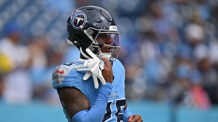 Sep 14, 2025; Nashville, Tennessee, USA; Tennessee Titans cornerback Marcus Harris (26) before the game against the Los Angeles Rams at Nissan Stadium. Mandatory Credit: Steve Roberts-Imagn Images