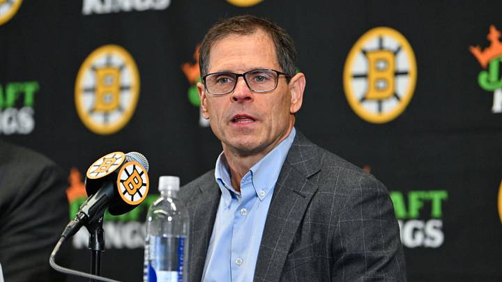 Sep 28, 2026; Boston, MA, USA; Boston Bruins general manager Don Sweeney speaks to the media during a press conference at TD Garden. Mandatory Credit: Eric Canha-Imagn Images