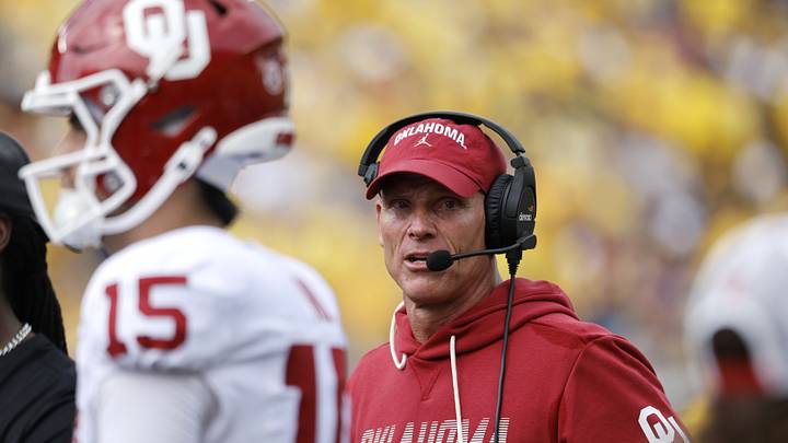 Sep 12, 2026; Ann Arbor, Michigan, USA; Oklahoma Sooners head coach Brent Venables looks on during the second quarter against the Michigan Wolverines at Michigan Stadium. Rick Osentoski-Imagn Images Sep 12, 2026; Ann Arbor, Michigan, USA; Oklahoma Sooners head coach Brent Venables looks on during the second quarter against the Michigan Wolverines at Michigan Stadium. Rick Osentoski-Imagn Images