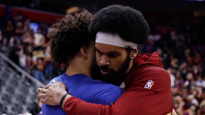 May 17, 2026; Detroit, Michigan, USA; Detroit Pistons guard Cade Cunningham (2) and Cleveland Cavaliers center Jarrett Allen (31) hug after game seven of the second round of the 2026 NBA Playoffs at Little Caesars Arena. Mandatory Credit: Rick Osentoski-Imagn Images May 17, 2026; Detroit, Michigan, USA; Detroit Pistons guard Cade Cunningham (2) and Cleveland Cavaliers center Jarrett Allen (31) hug after game seven of the second round of the 2026 NBA Playoffs at Little Caesars Arena. Mandatory Credit: Rick Osentoski-Imagn Images
