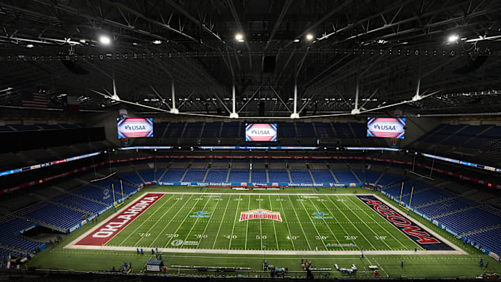 Dec 28, 2023; San Antonio, TX, USA; A general overall view of an empty Alamodome. Mandatory Credit: Kirby Lee-Imagn Images