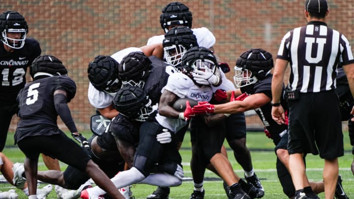 UC Bearcats hold a scrimmage at Nippert Stadium on Friday August 16, 2024.