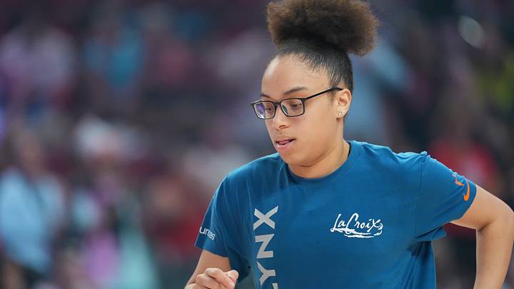 Aug 12, 2026; Portland, Oregon, USA; Minnesota Lynx guard Olivia Miles (5) warms up before the game against the Portland Fire at Moda Center. Mandatory Credit: Soobum Im-Imagn Images