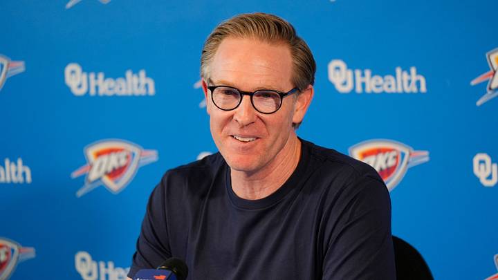 Sam Presti, Thunder General Manager, has his end-of-season media access, Monday, June 8, 2026. Sam Presti, Thunder General Manager, has his end-of-season media access, Monday, June 8, 2026.