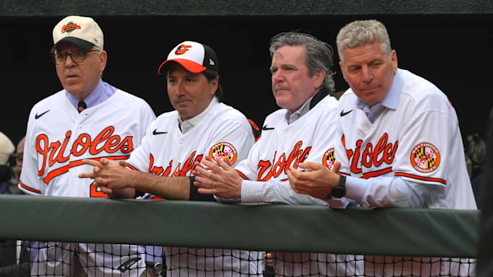 Mar 28, 2024; Baltimore, Maryland, USA; Baltimore Orioles new ownership group which includes David