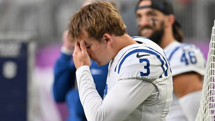 Oct 25, 2026; Minneapolis, Minnesota, USA; Indianapolis Colts kicker Spencer Shrader (3) reacts after missing a field goal against the Minnesota Vikings at U.S. Bank Stadium. Mandatory Credit: Jeffrey Becker-Imagn Images Oct 25, 2026; Minneapolis, Minnesota, USA; Indianapolis Colts kicker Spencer Shrader (3) reacts after missing a field goal against the Minnesota Vikings at U.S. Bank Stadium. Mandatory Credit: Jeffrey Becker-Imagn Images