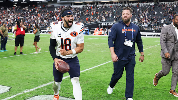 Caleb Williams celebrates the team's comeback win, aided by Josh Blackwell's blocked field goal. Caleb Williams celebrates the team's comeback win, aided by Josh Blackwell's blocked field goal.