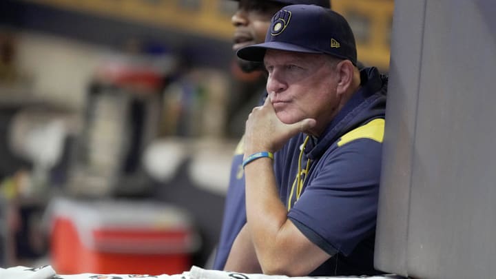 Milwaukee Brewers manager Pat Murphy is shown during the first inning of their game against the Philadelphia Phillies Wednesday, September 3, 2025 at American Family Field in Milwaukee, Wisconsin.