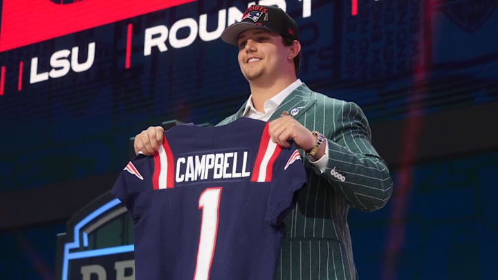 LSU Tigers offensive lineman Campbell after he was selected by the New England Patriots in the NFL draft.
