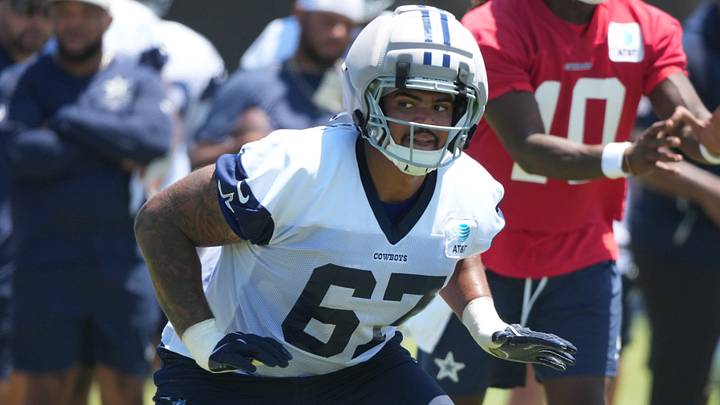 Dallas Cowboys tackle Drew Shelton at training camp at River Ridge Playing Fields. Dallas Cowboys tackle Drew Shelton at training camp at River Ridge Playing Fields.