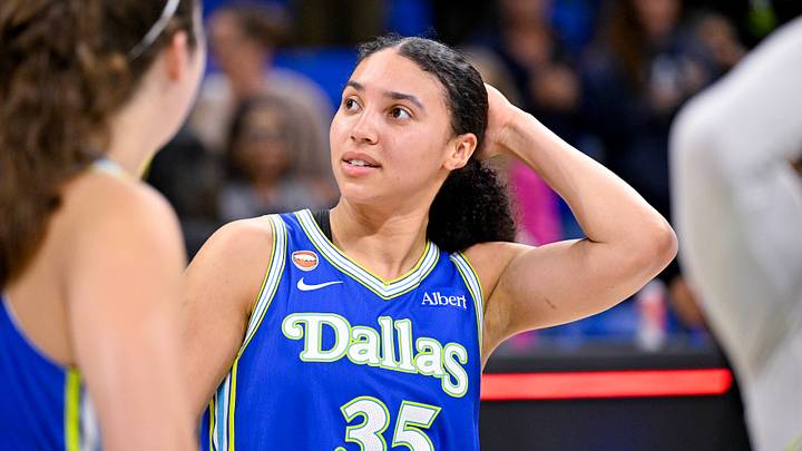 May 28, 2026; Arlington, Texas, USA; Dallas Wings guard Azzi Fudd (35) after the game between the Wings and the Aces at College Park Center. Mandatory Credit: Jerome Miron-Imagn Images May 28, 2026; Arlington, Texas, USA; Dallas Wings guard Azzi Fudd (35) after the game between the Wings and the Aces at College Park Center. Mandatory Credit: Jerome Miron-Imagn Images