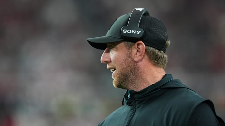 Nov 23, 2025; Glendale, Arizona, USA; Jacksonville Jaguars head coach Liam Coen looks on during the third quarter against the Arizona Cardinals at State Farm Stadium. Mandatory Credit: Joe Camporeale-Imagn Images Nov 23, 2025; Glendale, Arizona, USA; Jacksonville Jaguars head coach Liam Coen looks on during the third quarter against the Arizona Cardinals at State Farm Stadium. Mandatory Credit: Joe Camporeale-Imagn Images