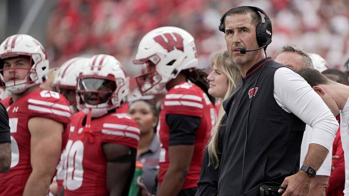 Wisconsin head coach Luke Fickell is shown during the third quarter of their game against Maryland Saturday, September 20, 2025 at Camp Randall Stadium in Madison, Wisconsin.