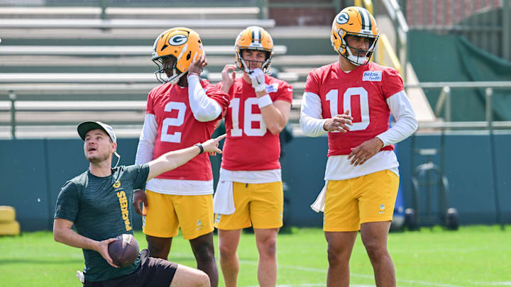 Green Bay Packers quarterbacks Malik Willis (2), Sean Clifford (16) and Jordan Love (10). Will they be the QBs who survive training camp? Green Bay Packers quarterbacks Malik Willis (2), Sean Clifford (16) and Jordan Love (10). Will they be the QBs who survive training camp?
