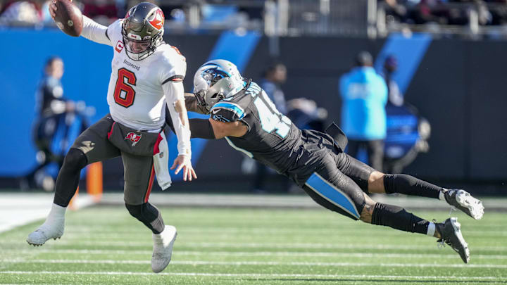 The Buccaneers are favored against the Panthers in an NFC South showdown.