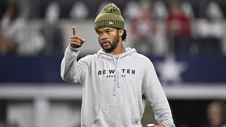 Nov 3, 2025; Arlington, Texas, USA; Arizona Cardinals quarterback Kyler Murray (1) warms up before the game against the Dallas Cowboys at AT&T Stadium. Mandatory Credit: Jerome Miron-Imagn Images Nov 3, 2025; Arlington, Texas, USA; Arizona Cardinals quarterback Kyler Murray (1) warms up before the game against the Dallas Cowboys at AT&T Stadium. Mandatory Credit: Jerome Miron-Imagn Images
