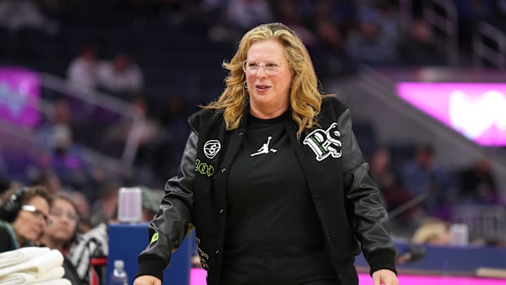 Dec 20, 2024; San Francisco, California, USA; UCLA Bruins head coach Cori Close during the third quarter against the Creighton Bluejays at Chase Center. Mandatory Credit: Darren Yamashita-Imagn Images