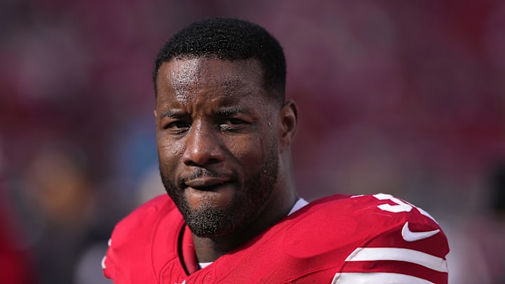 Dec 10, 2023; Santa Clara, California, USA; San Francisco 49ers safety Tashaun Gipson Sr. (31) before the game against the Seattle Seahawks at Levi's Stadium. Mandatory Credit: Darren Yamashita-Imagn Images
