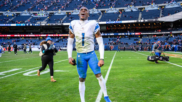 Nov 13, 2022; Chicago, Illinois, USA; Detroit Lions cornerback Jeff Okudah (1).