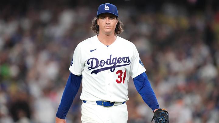 Sep 18, 2026; Los Angeles, California, USA; Los Angeles Dodgers pitcher Tyler Glasnow (31) walks off the mound during the sixth inning against the San Francisco Giants at Dodger Stadium. Mandatory Credit: Kirby Lee-Imagn Images Sep 18, 2026; Los Angeles, California, USA; Los Angeles Dodgers pitcher Tyler Glasnow (31) walks off the mound during the sixth inning against the San Francisco Giants at Dodger Stadium. Mandatory Credit: Kirby Lee-Imagn Images