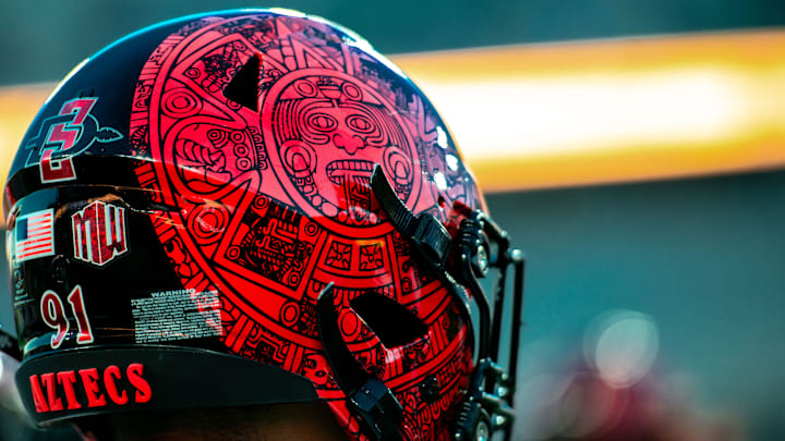San Diego State football helmet. 