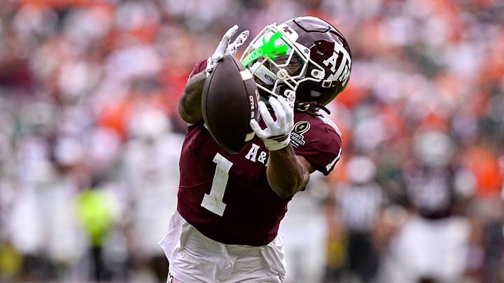 Dec 20, 2025; College Station, TX, USA; Texas A&M Aggies wide receiver Mario Craver (1) catches the ball during the game between the Aggies and the Hurricanes at Kyle Field. Mandatory Credit: Jerome Miron-Imagn Images Dec 20, 2025; College Station, TX, USA; Texas A&M Aggies wide receiver Mario Craver (1) catches the ball during the game between the Aggies and the Hurricanes at Kyle Field. Mandatory Credit: Jerome Miron-Imagn Images