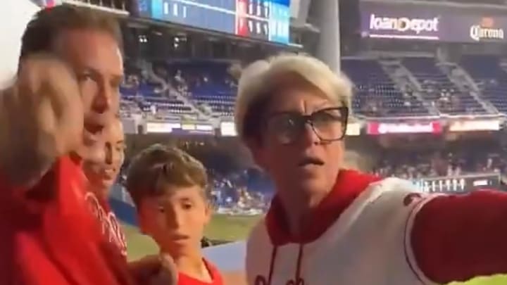 After a scuffle for a Harrison Bader home run ball, a woman came back to a father and son for possession of the ball. After a scuffle for a Harrison Bader home run ball, a woman came back to a father and son for possession of the ball.