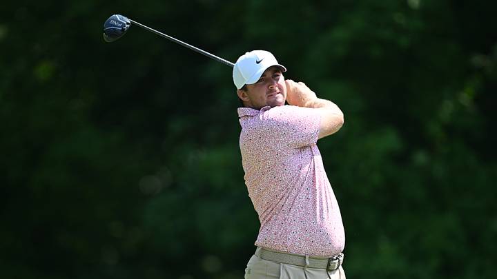 Jul 5, 2026; Silvis, Illinois, USA; Chris Gotterup tees off on the 2nd hole during the final round of the John Deere Classic golf tournament. Mandatory Credit: Marc Lebryk-Imagn Images Jul 5, 2026; Silvis, Illinois, USA; Chris Gotterup tees off on the 2nd hole during the final round of the John Deere Classic golf tournament. Mandatory Credit: Marc Lebryk-Imagn Images