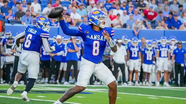 Kansas Jayhawks quarterback Isaiah Marshall (8) Kansas Jayhawks quarterback Isaiah Marshall (8)